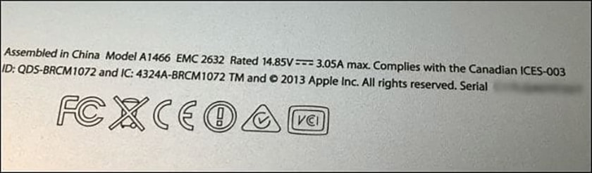 Kiểm tra serial macbook trên vỏ máy