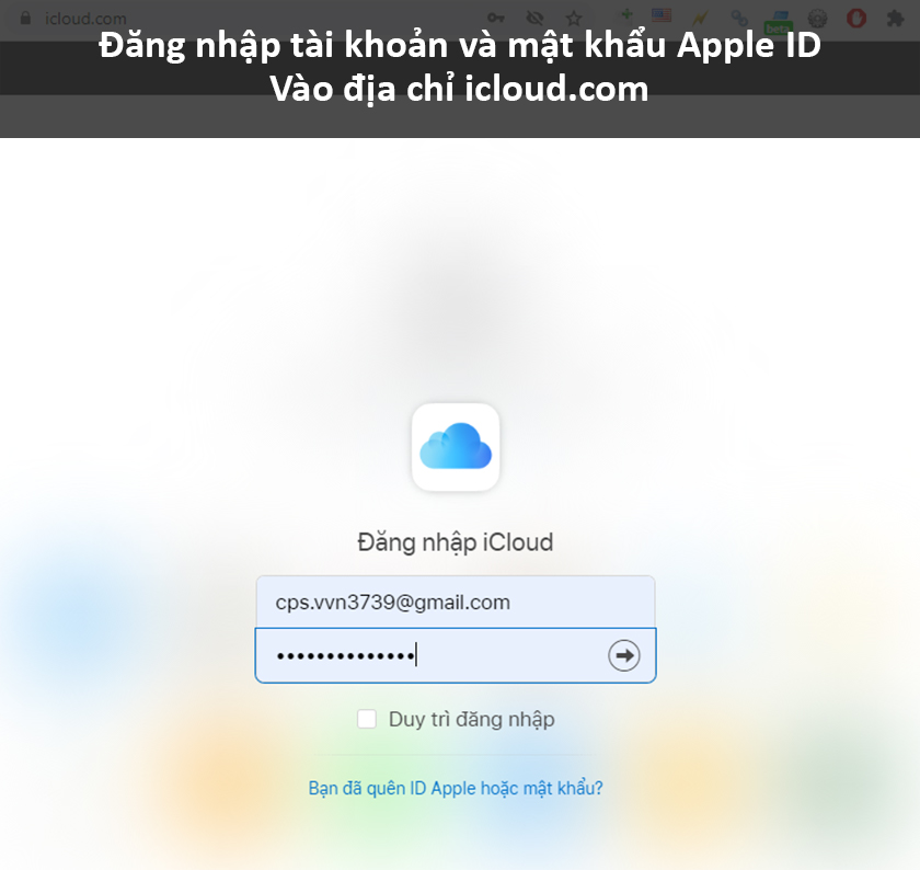 Cách mở khóa iPad, mở khóa iPhone bằng iCloud bước 1