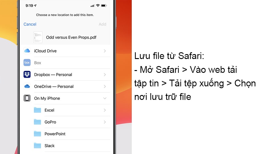 Cách tải và lưu trữ các file từ Safari