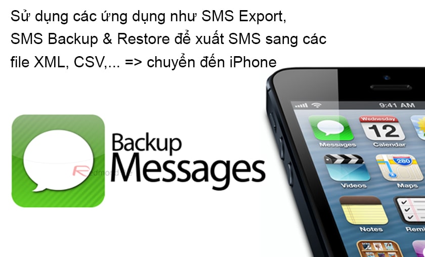 chuyển tin nhắn từ điện thoại Android sang iPhone bằng sms export