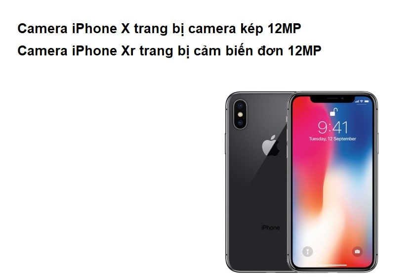 Camera iphone xr với iphone x