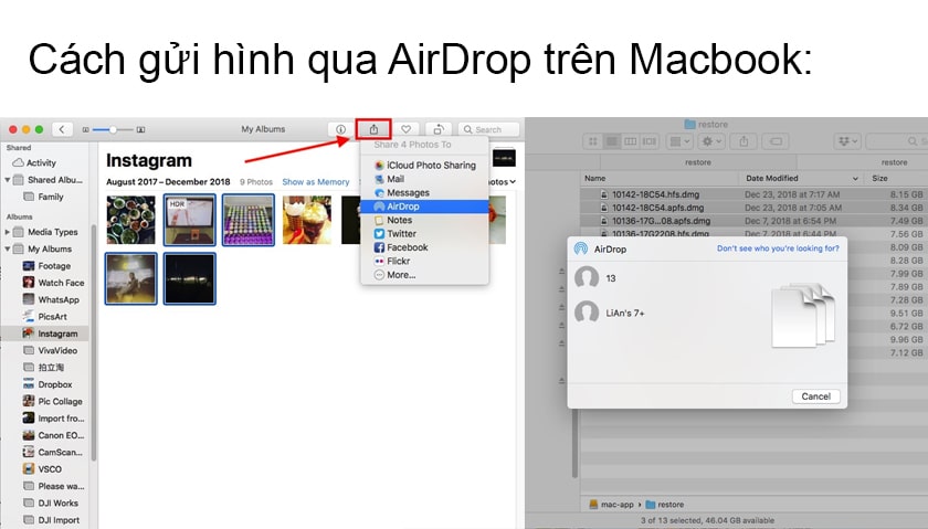 Gửi ảnh từ Macbook qua AirDrop