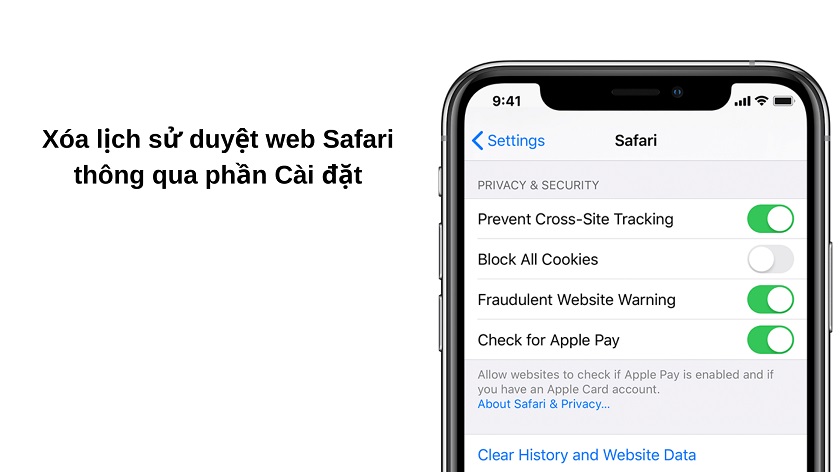 Xóa bỏ lịch sử tìm kiếm, cache và cookies trên Safari cho iPhone