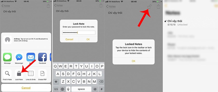 Cách khoá ghi chú trên iPhone, iPad
