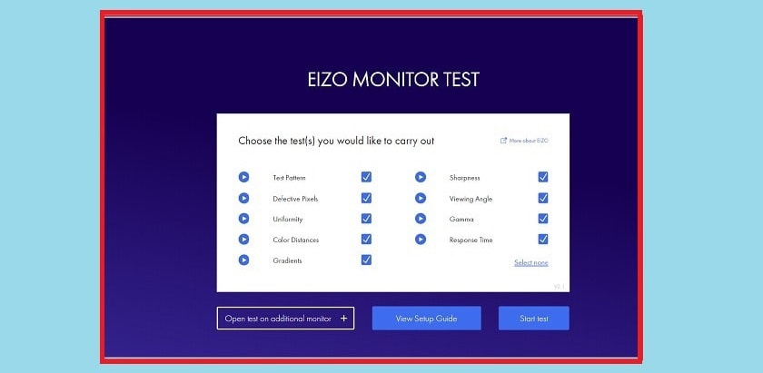 phần mềm test màn hình Eizo Monitor Test