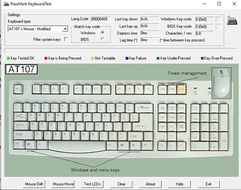 Phần mềm test bàn phím KeyboardTest