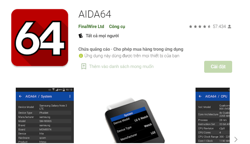 Cách kiểm tra độ chai pin Samsung Note 5 bằng AIDA64