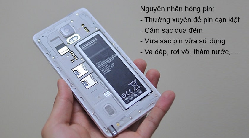 Nguyên nhân gây hỏng pin Samsung Note 4 là gì?