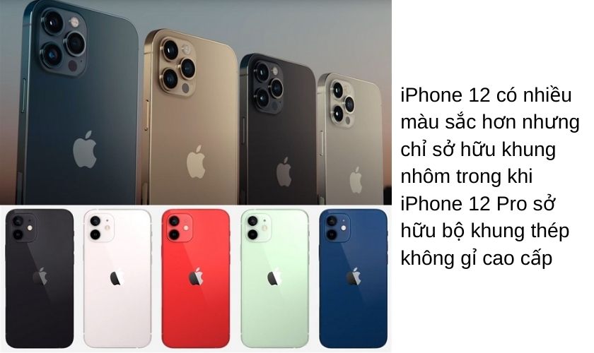 So sánh thiết kế iPhone 12 và iPhone 12 Pro