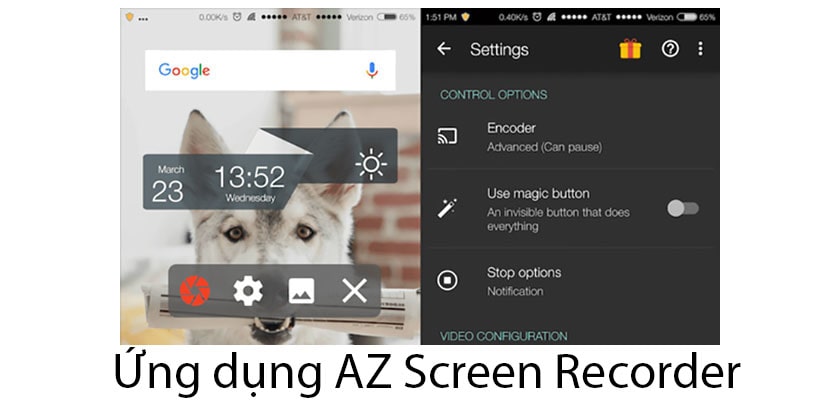 Sử dụng ứng dụng AZ Screen Recorder để quay video màn hình Oppo F5 Youth