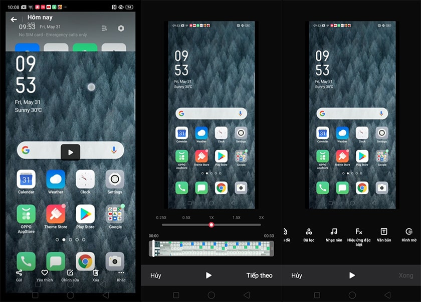 Chỉnh sửa video quay màn hình Oppo Reno 2f