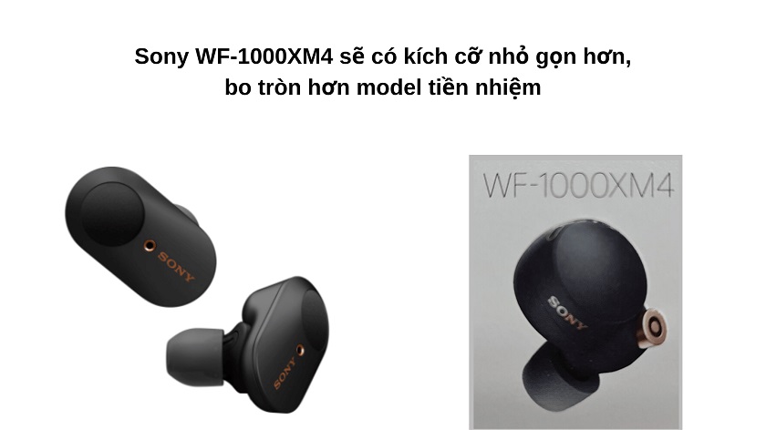 Thiết kế tai nghe Sony WF-1000XM4