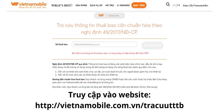 Cách đăng ký sim chính chủ Vietnamobile tại nhà