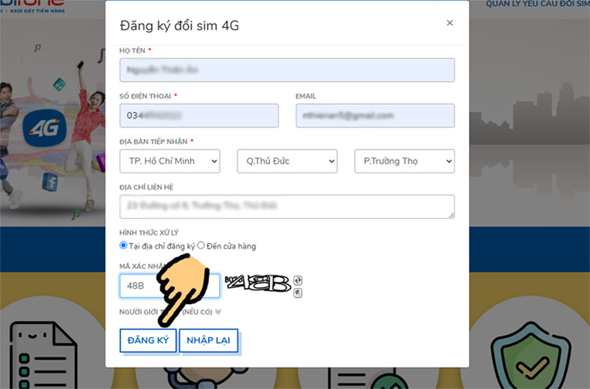 Cách đăng ký sim 4G Mobifone online tại nhà