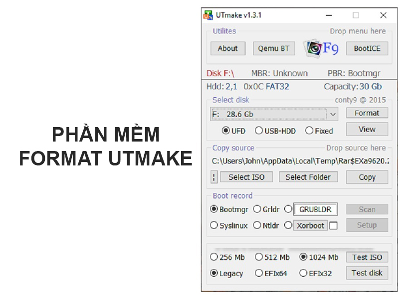 Phần mềm Format USB UTmake