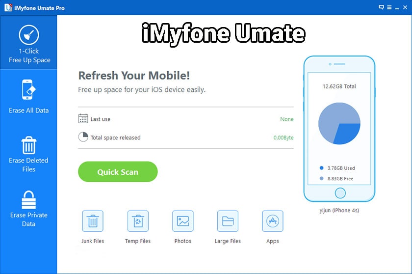 Phần mềm giải phóng dung lượng iPhone iMyfone Umate