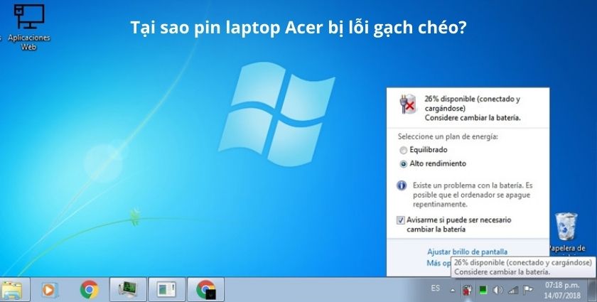 Lỗi pin laptop Acer