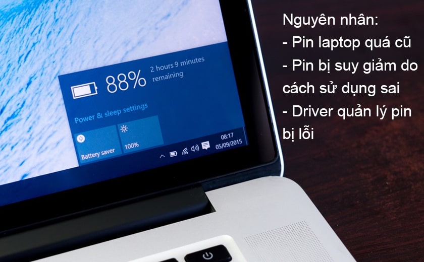 Nguyên nhân laptop Asus hiển thị phần trăm pin bất thường?