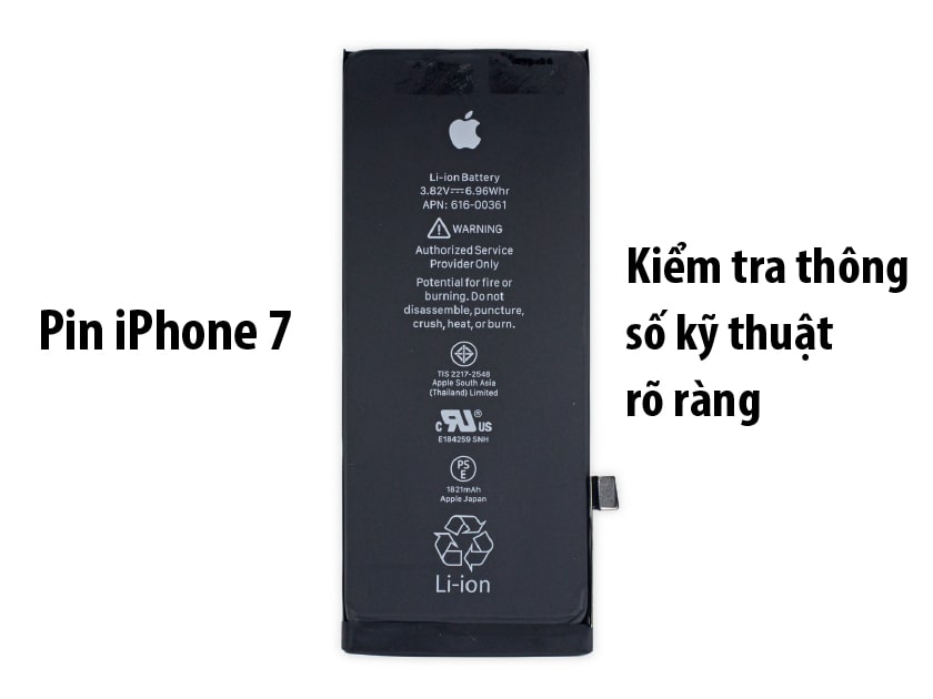 Các cách phân biệt pin iPhone 7 Plus chính hãng