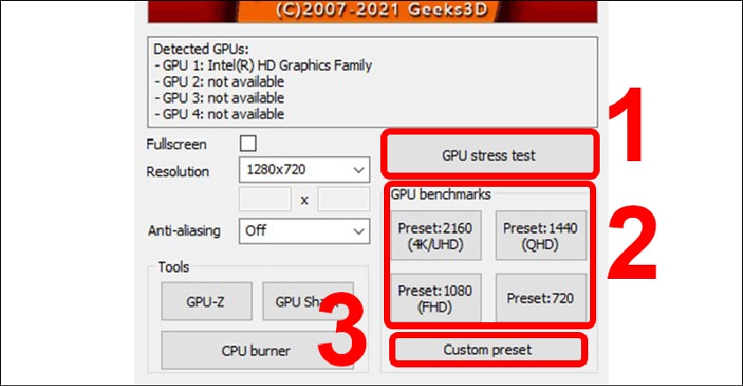 Cách test card màn hình với GPU stress test