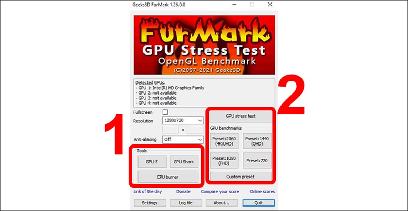 Cách test card màn hình với FurMark