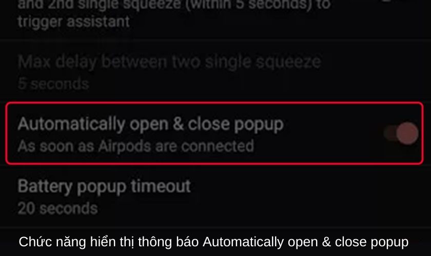 bật Automatically open & close popup