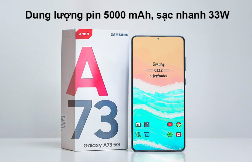 Đánh giá Samsung Galaxy A73 về thời lượng pin