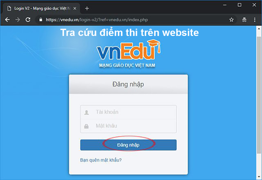 Cách đăng nhập vnEdu thông qua website
