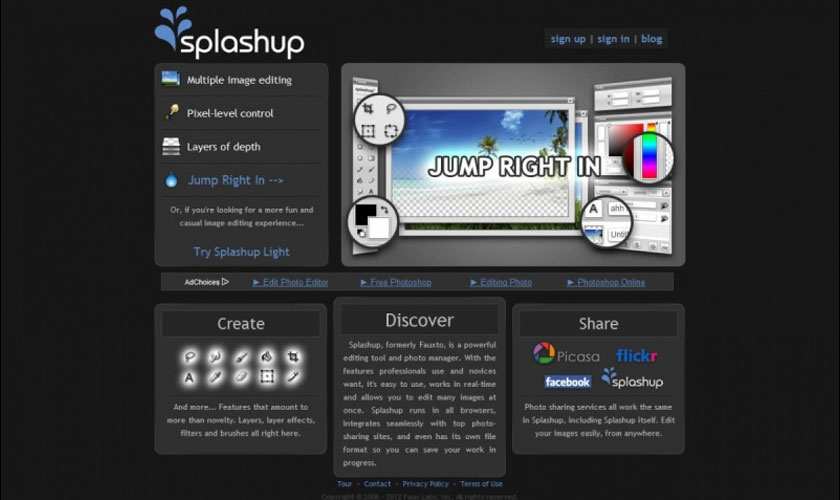 Phần mềm Photoshop online miễn phí - Spalashup