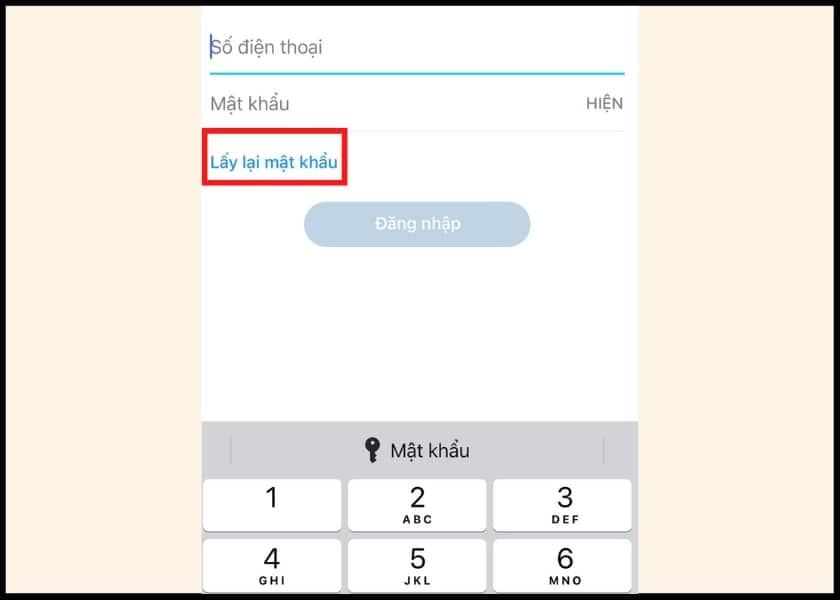 Nhập số điện thoại mà bạn dùng để đăng ký Zalo