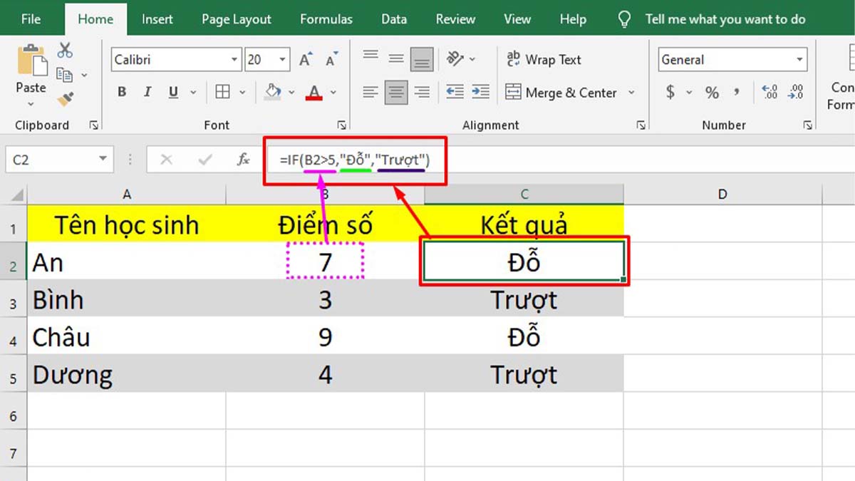 Cấu trúc dùng hàm iF trong Excel