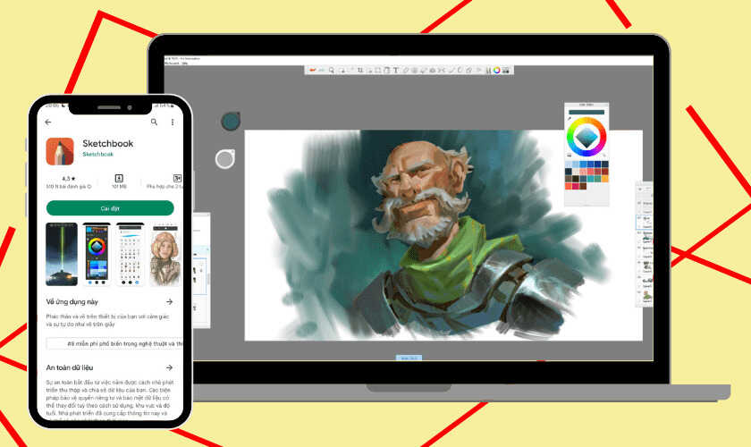 ứng dụng vẽ Autodesk Sketchbook trên điện thoại 
