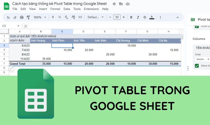 pivot table là gì và cách tạo