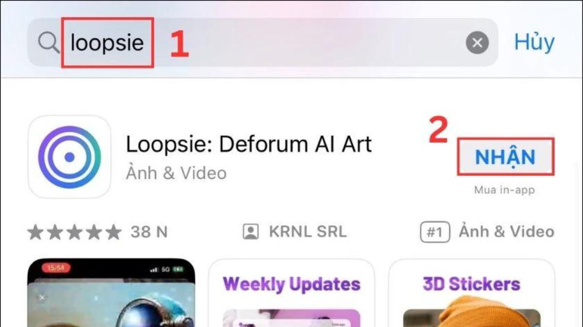 Truy cập vào đường link tải Loopsie trên App Store