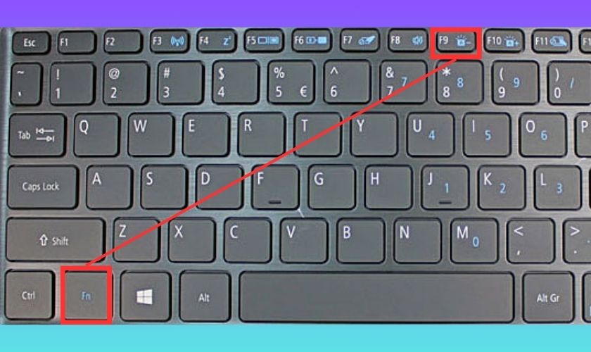 Sử dụng tổ hợp phím để bật đèn bàn phím laptop Acer 