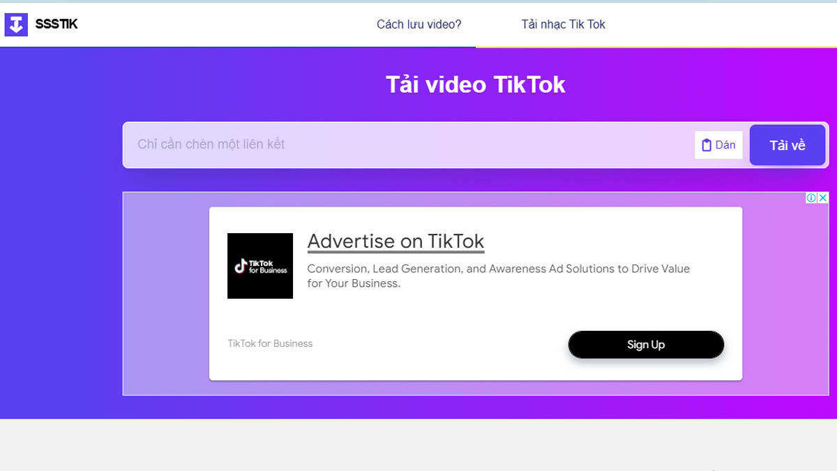 Cách tải ảnh trên TikTok không logo bằng SSSTik