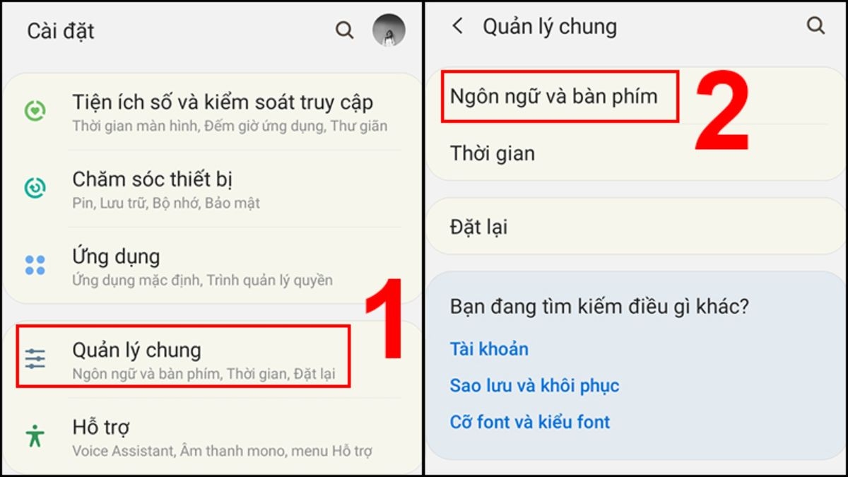 Mở mục Cài đặt/Setting
